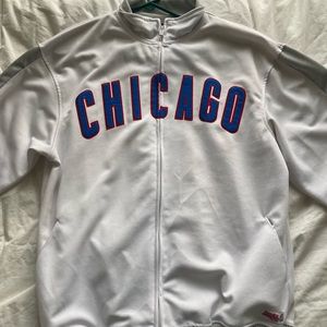 Cubs White/Grey Men's Jacket Medium Stitches Brand